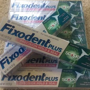New! Fixodent Plus Denture Adhesive Cream.